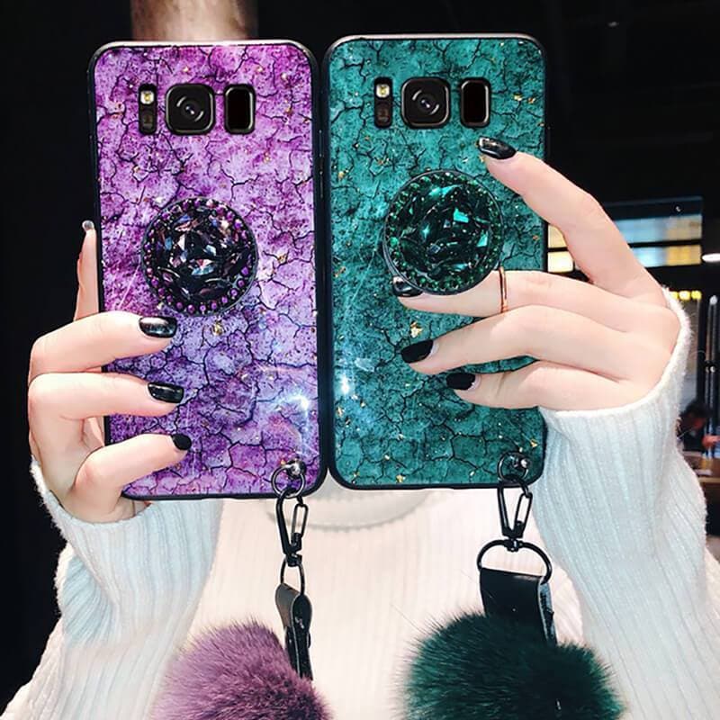 American Style Phone Case For Samsung Galaxy with Bracket/Fur Ball