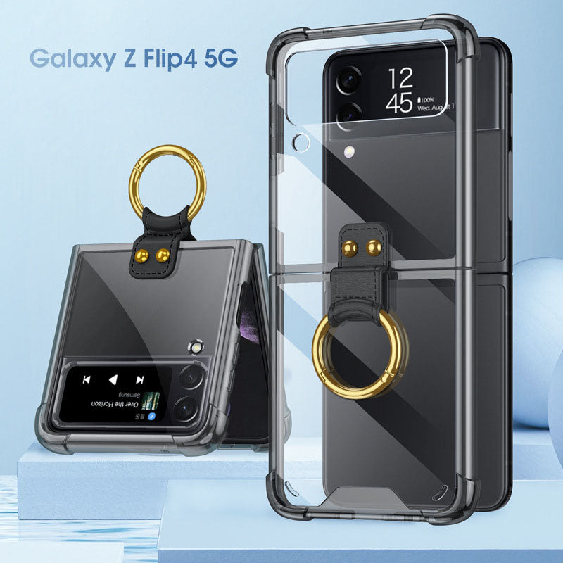 NEWEST Transparents Airbag Ring Holder Anti-knock Protection Cover For Samsung Galaxy Z Flip4 Flip3 5G Samsung Cases