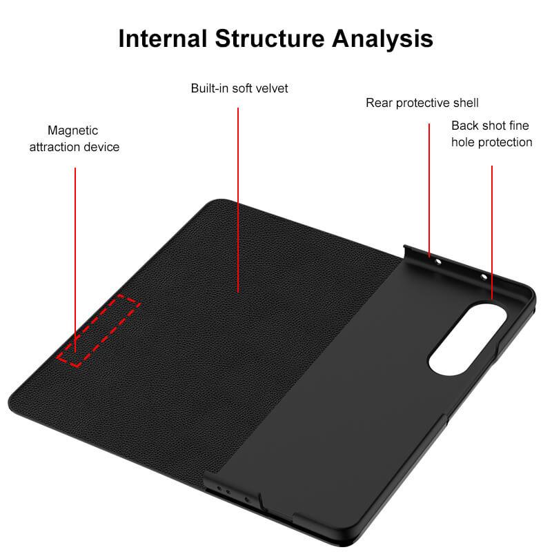 Magnetic Leather Flip All-included Protection - Samsung Z Fold3 5G Phone Case Samsung Galaxy Z Fold 3 Case