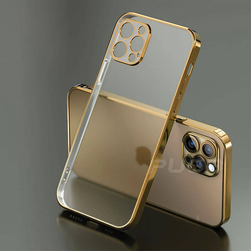 Luxury Square Frame Plating Clear Phone Case For iPhone iPhone Case
