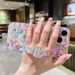 Oil Painting Flower Wristband Holder iPhone Case