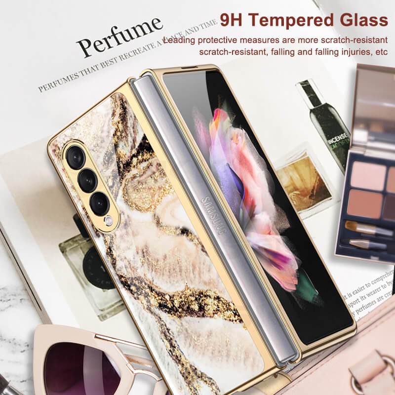 Natural marble Glass - Samsung Galaxy Z Fold 3 5G Phone Case Samsung Galaxy Z Fold 3 Case