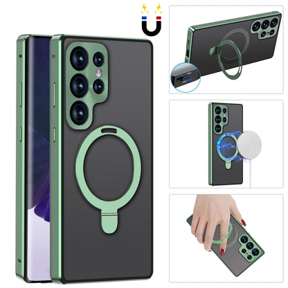 Magnetic Double-Sided Protection Metal Frame Phone Case With Invisible MagSafe Bracket For Samsung/iPhone - mycasety2023 Mycasety