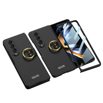 Samsung Galaxy Z Fold 4 5G Ultra-thin All-inclusive Ring Holder Protective Cover With Tempered Glass Screen Samsung Cases