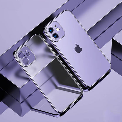Luxury Square Frame Plating Clear Phone Case For iPhone iPhone Case