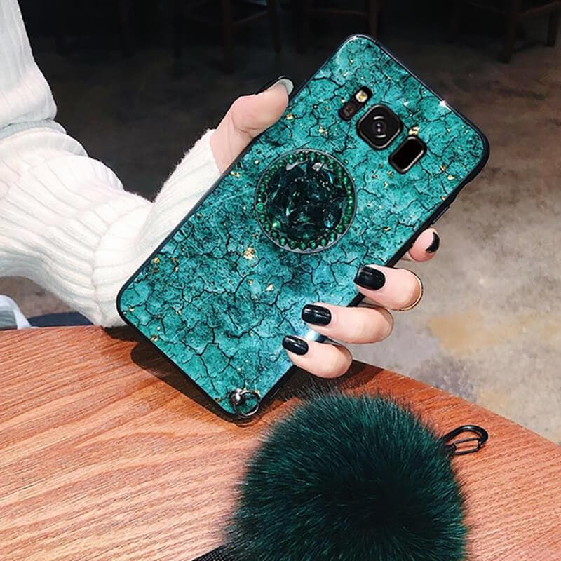 American Style Phone Case For Samsung Galaxy with Bracket/Fur Ball