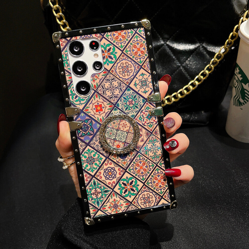 Vintage Bohemian Ring Case With Lanyard for Samsung Galaxy S23 Ultra