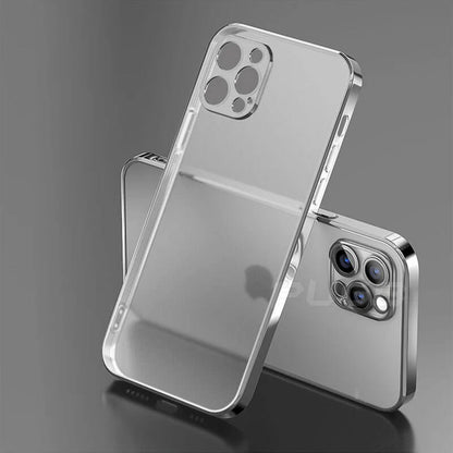 Luxury Square Frame Plating Clear Phone Case For iPhone iPhone Case