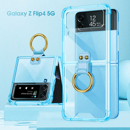 NEWEST Transparents Airbag Ring Holder Anti-knock Protection Cover For Samsung Galaxy Z Flip4 Flip3 5G Samsung Cases