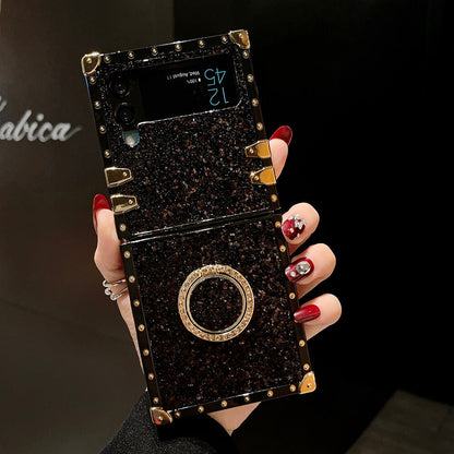 Glitter Diamond Ring Phone Case for Samsung Galaxy Z Flip4 Flip3 Samsung Cases