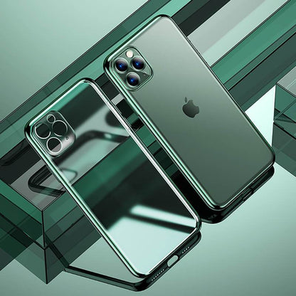 Luxury Square Frame Plating Clear Phone Case For iPhone iPhone Case