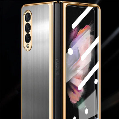 Samsung Galaxy Z Fold 3 Magnetic Brushed Metal Anti-fall Protective Cover Samsung Galaxy Z Fold 3 Case