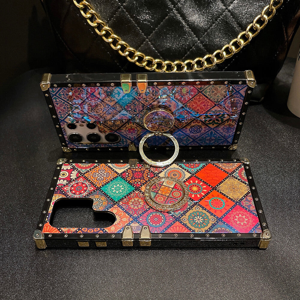 Vintage Bohemian Ring Case With Lanyard for Samsung Galaxy S23 Ultra