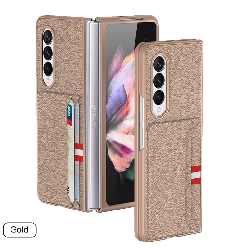 Leather Card Package Shockproof Protective Flip - Samsung Galaxy Z Fold3 5G Phone Case Samsung Galaxy Z Fold 3 Case