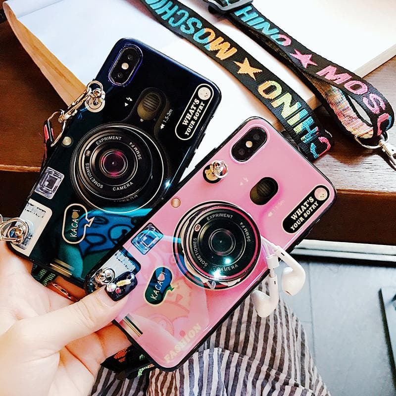 Ins Trendy Bracket Lanyard Camera Samsung Case