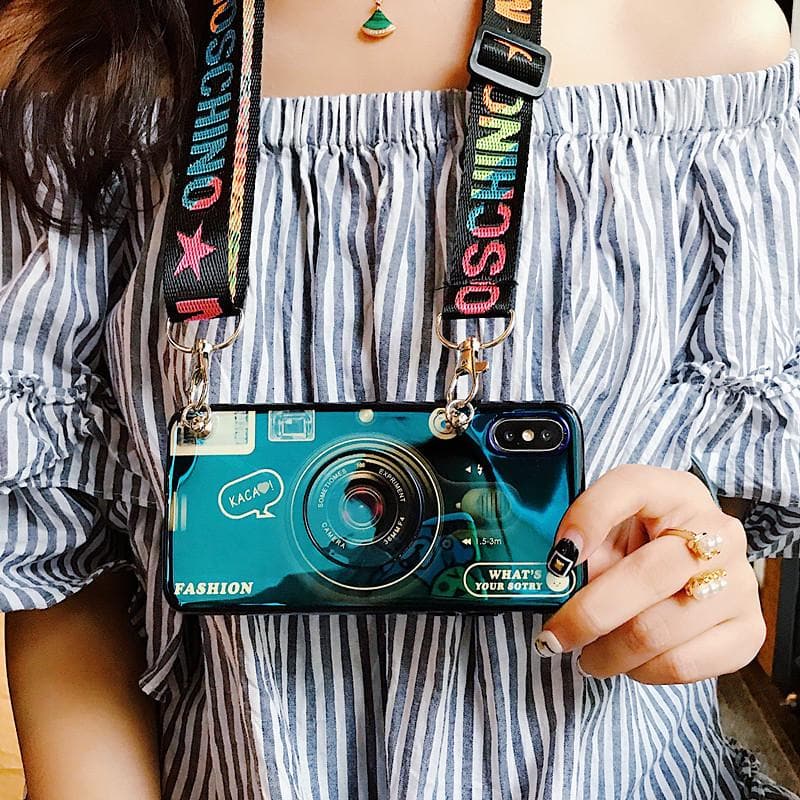 Ins Trendy Bracket Lanyard Camera Samsung Case