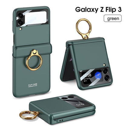 Newest Magnetic All-inclusive Hinge Ring Holder Case For Samsung Galaxy Z Flip3 Flip4 5G Samsung Cases