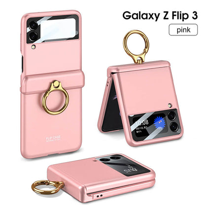 Newest Magnetic All-inclusive Hinge Ring Holder Case For Samsung Galaxy Z Flip3 Flip4 5G Samsung Cases