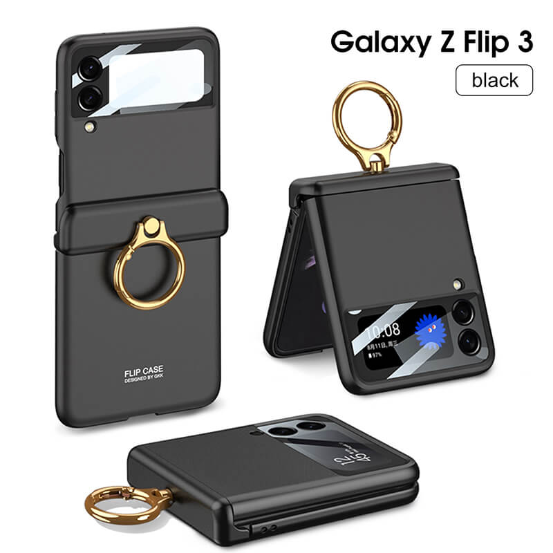 Newest Magnetic All-inclusive Hinge Ring Holder Case For Samsung Galaxy Z Flip3 Flip4 5G Samsung Cases