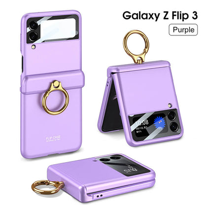 Newest Magnetic All-inclusive Hinge Ring Holder Case For Samsung Galaxy Z Flip3 Flip4 5G Samsung Cases