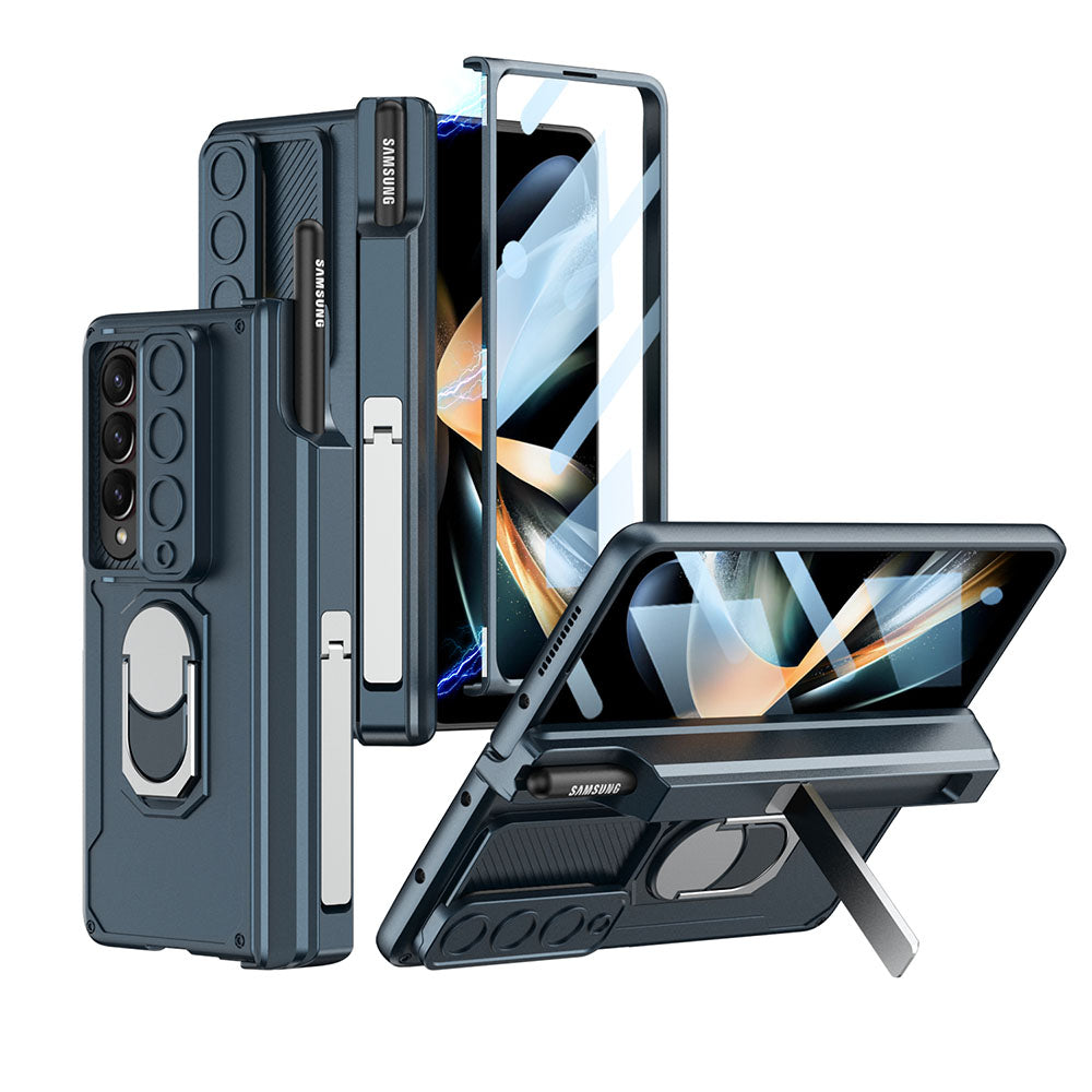 Magnetic Folding Armor Protective Case For Samsung Galaxy Z Fold 4 5G With Back Screen Protector Samsung Cases