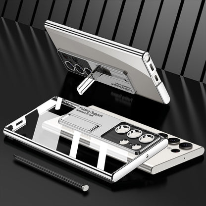 Electroplated Clear Phone Case With Invisible Bracket For Samsung Galaxy S23 S22 Ultra Plus - mycasety2023 Mycasety