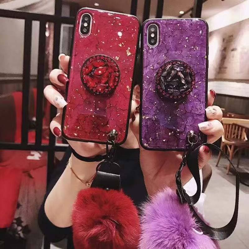 American Style Phone Case For iPhone with Bracket/Fur Ball