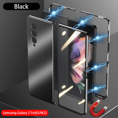 Samsung Galaxy Z Fold 3 Magnetic Brushed Metal Anti-fall Protective Cover Samsung Galaxy Z Fold 3 Case