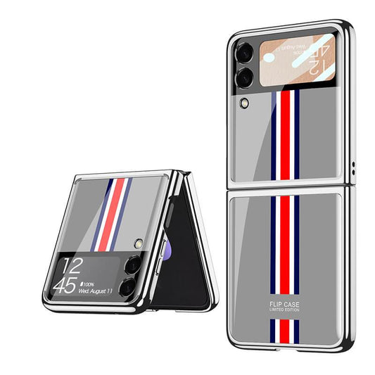 Luxury Limited Edition Plating Frame Anti-knock Protection Glass Case For Samsung Galaxy Z Flip3 Samsung Galaxy Z Flip 3 Case
