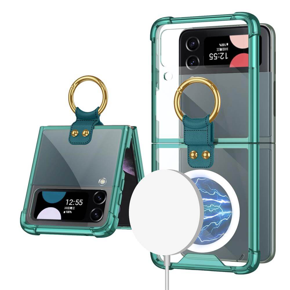 Newest Galaxy Z Flip3 Flip4 Magnetic Airbag Anti-fall Wireless Charging Phone Case Samsung Cases