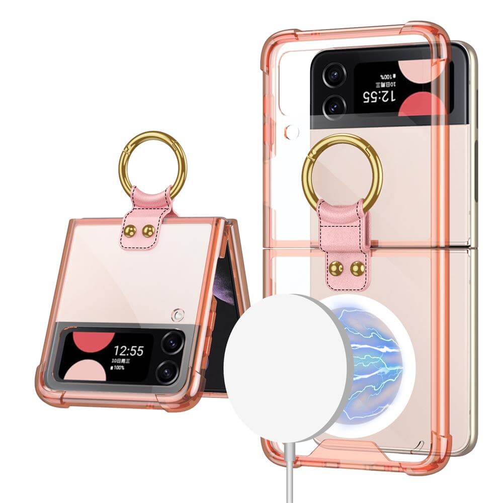 Newest Galaxy Z Flip3 Flip4 Magnetic Airbag Anti-fall Wireless Charging Phone Case Samsung Cases