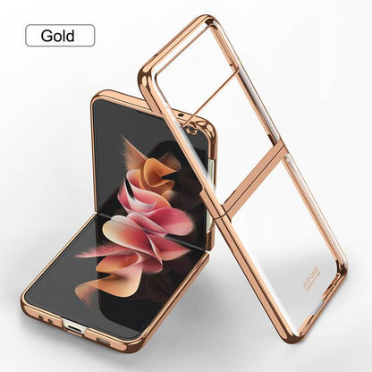 Plating Frame Transparent Back Hard Shockproof Full Protection - Samsung Galaxy Z Flip3 5G Phone Case Samsung Galaxy Z Flip 3 Case