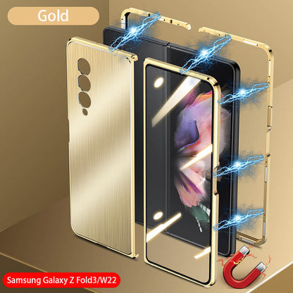 Samsung Galaxy Z Fold 3 Magnetic Brushed Metal Anti-fall Protective Cover Samsung Galaxy Z Fold 3 Case