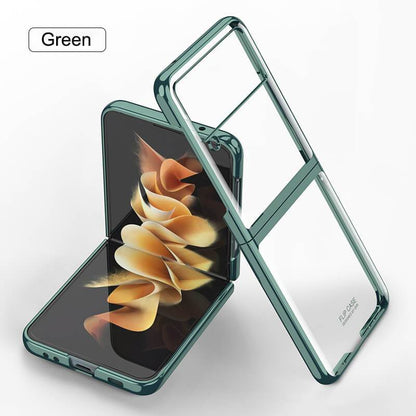 Plating Frame Transparent Back Hard Shockproof Full Protection - Samsung Galaxy Z Flip3 5G Phone Case Samsung Galaxy Z Flip 3 Case