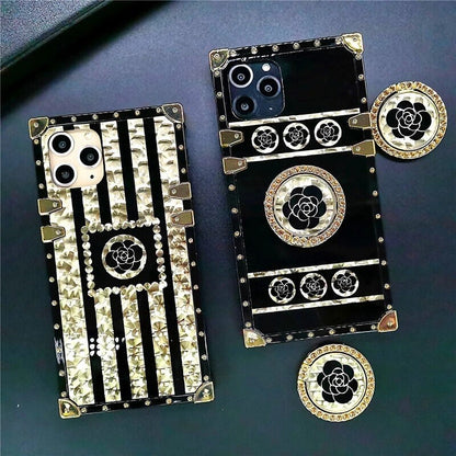 Luxury Brand Black Rose Flower Stripe - iPhone Case iPhone Case