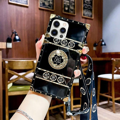 Luxury Brand Black Rose Flower Stripe - iPhone Case iPhone Case