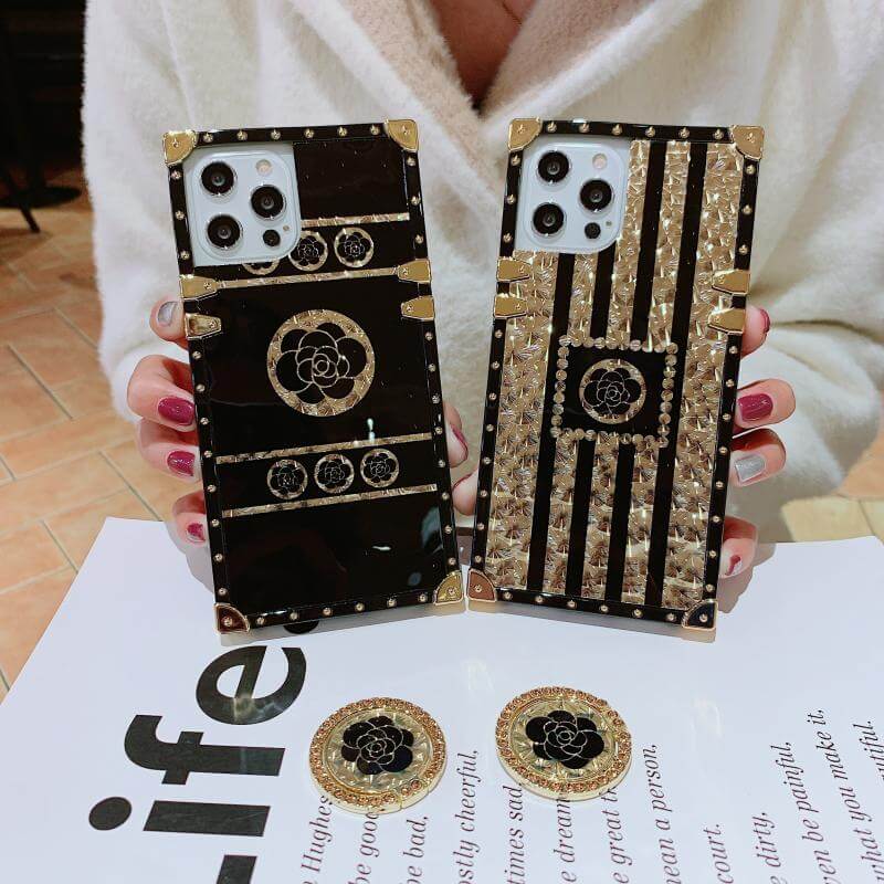 Luxury Brand Black Rose Flower Stripe - Samsung Galaxy Phone Case Samsung Galaxy Phone Cases
