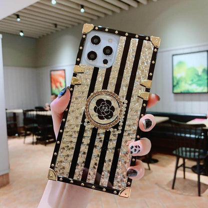 Luxury Brand Black Rose Flower Stripe - iPhone Case iPhone Case