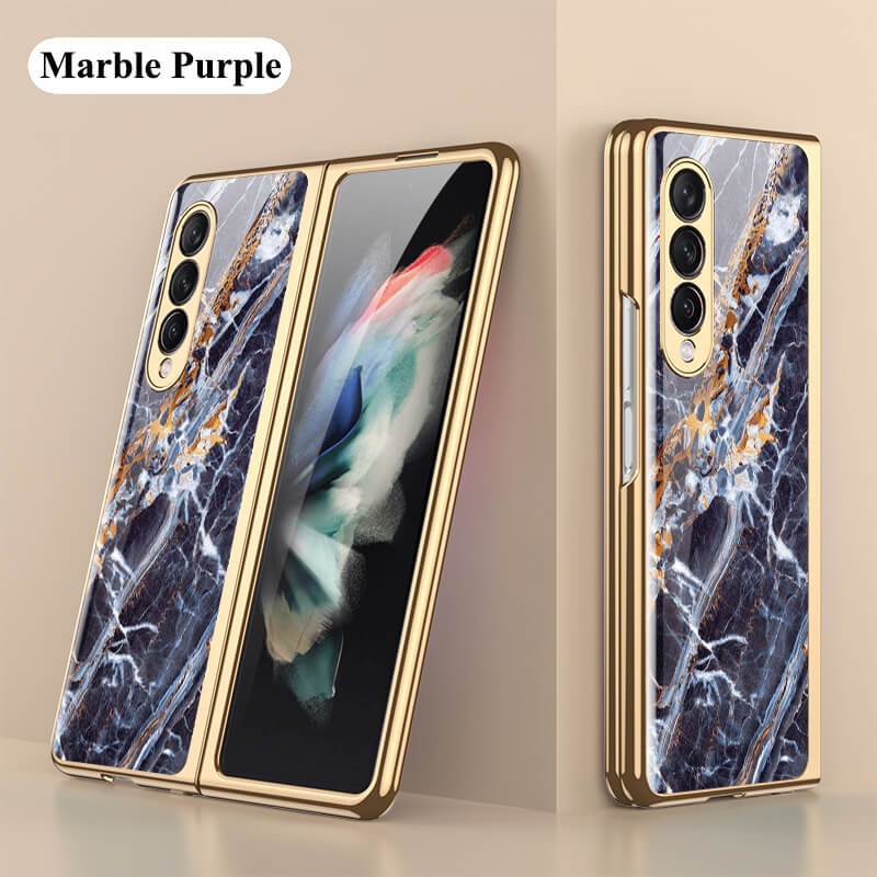 Luxury Marble Glass - Samsung Galaxy Z Fold 3 5G Phone Case Samsung Galaxy Z Fold 3 Case