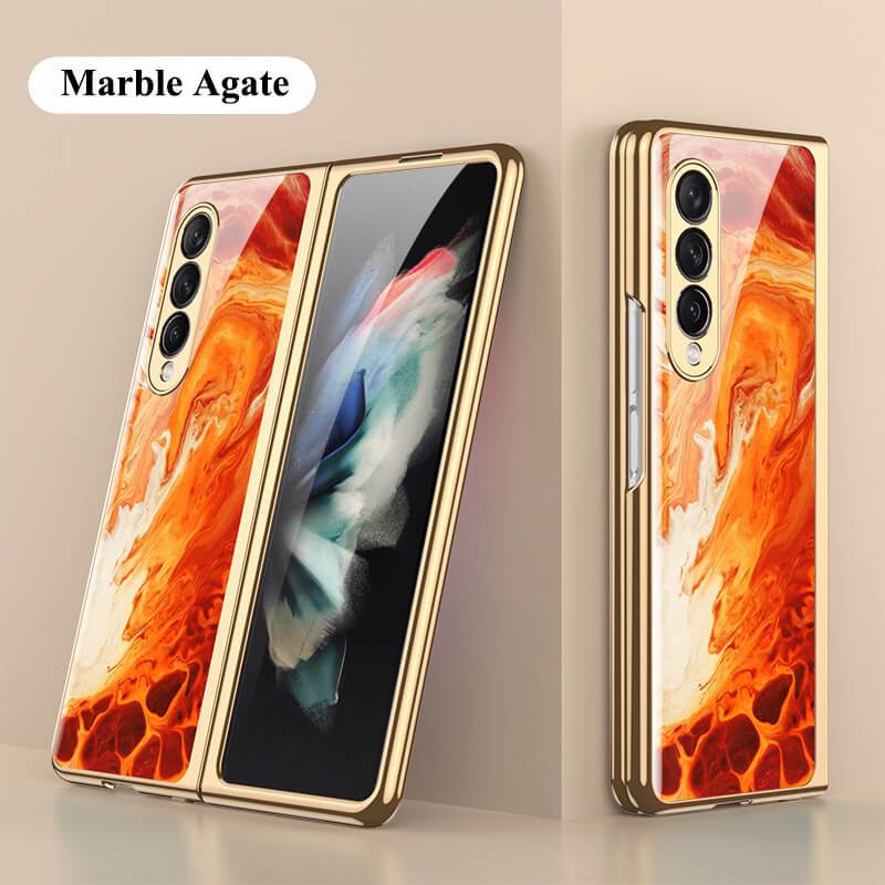 Marble Glass - Samsung Galaxy Z Fold 3 5G Phone Case Samsung Galaxy Z Fold 3 Case