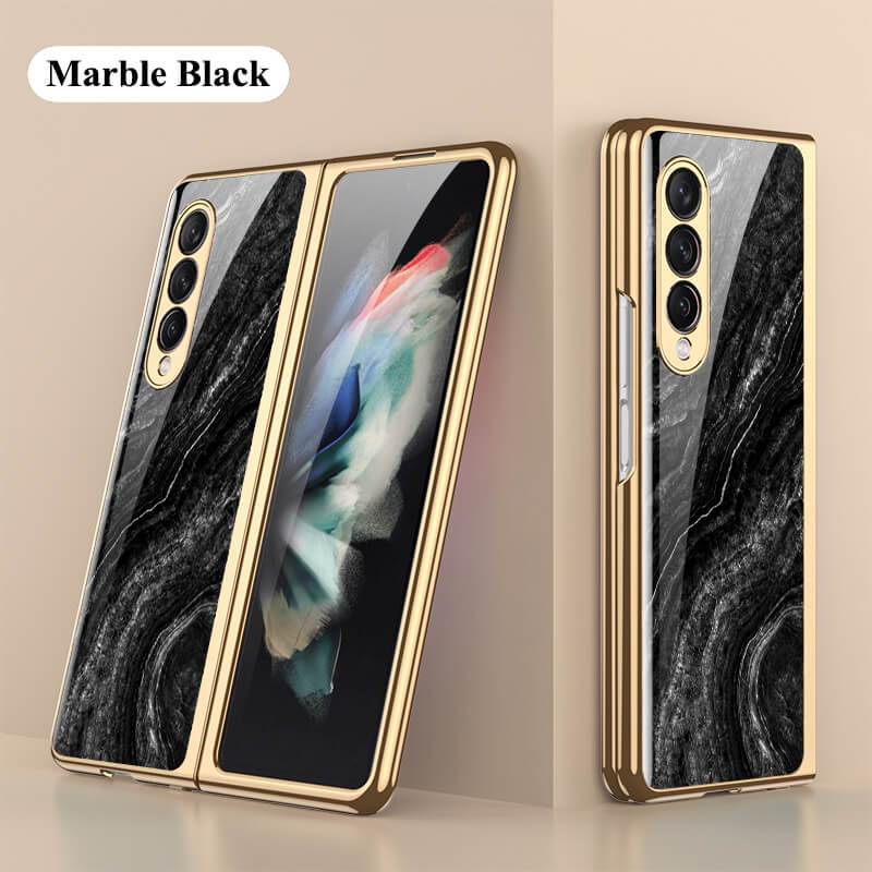 Luxury Marble Glass - Samsung Galaxy Z Fold 3 5G Phone Case Samsung Galaxy Z Fold 3 Case