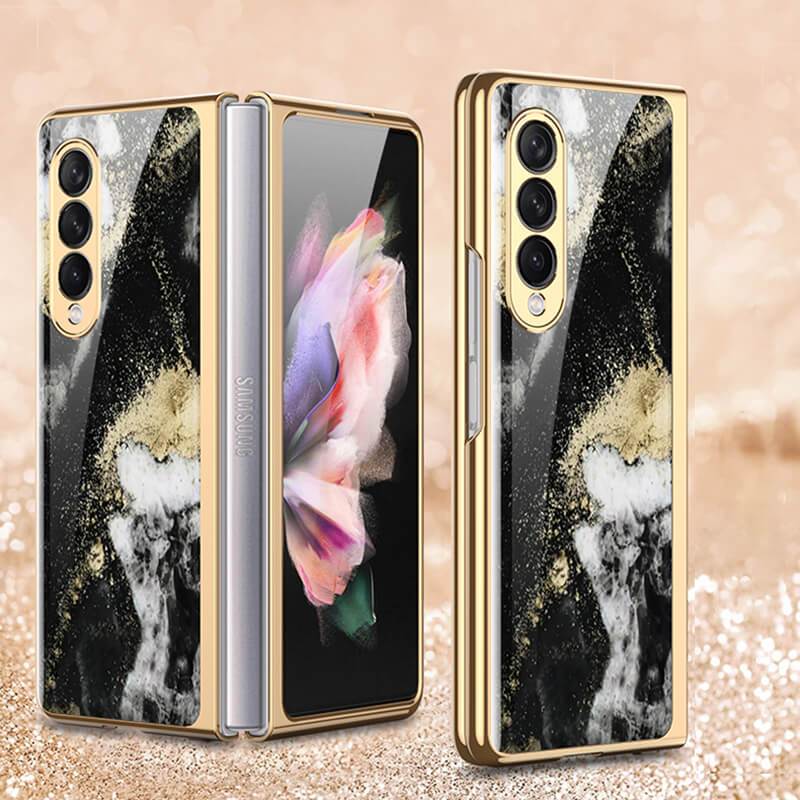 Natural marble Glass - Samsung Galaxy Z Fold 3 5G Phone Case Samsung Galaxy Z Fold 3 Case