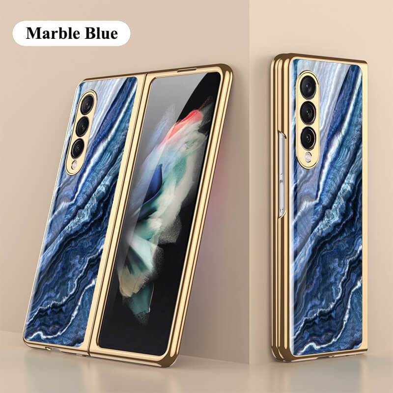 Luxury Marble Glass - Samsung Galaxy Z Fold 3 5G Phone Case Samsung Galaxy Z Fold 3 Case