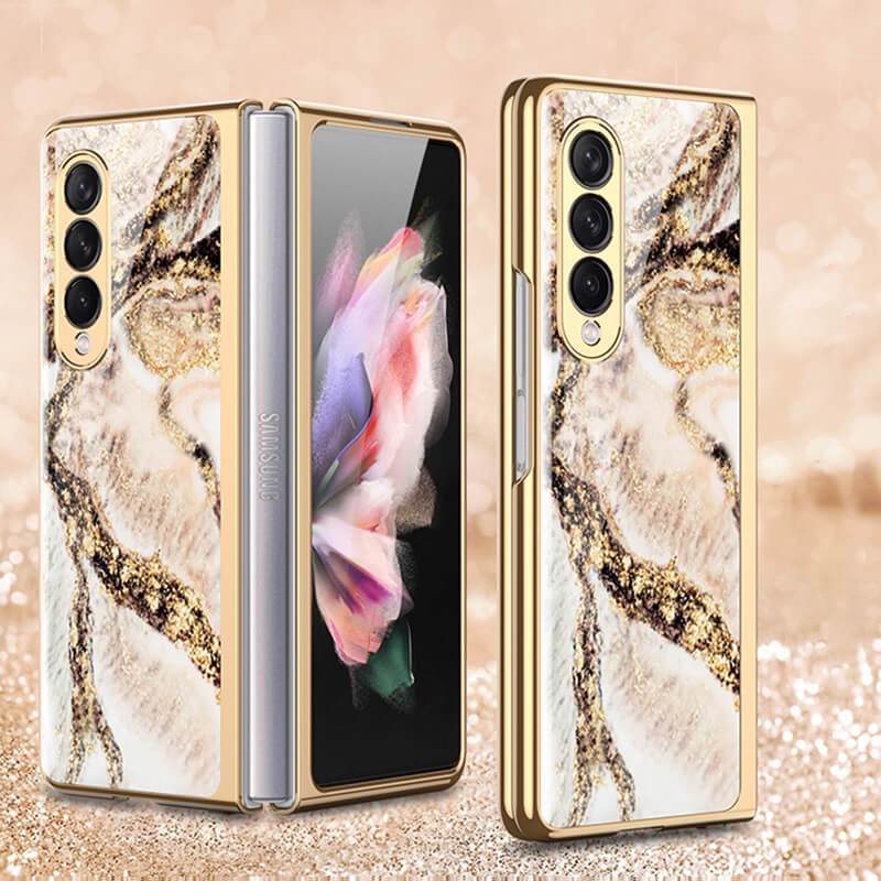 Natural marble Glass - Samsung Galaxy Z Fold 3 5G Phone Case Samsung Galaxy Z Fold 3 Case