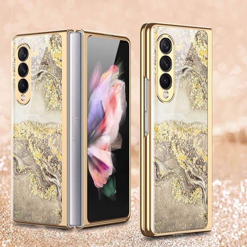 Natural marble Glass - Samsung Galaxy Z Fold 3 5G Phone Case Samsung Galaxy Z Fold 3 Case