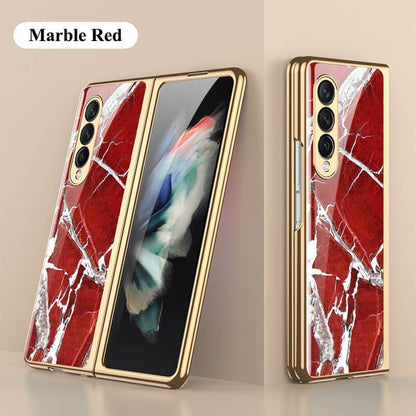 Luxury Marble Glass - Samsung Galaxy Z Fold 3 5G Phone Case Samsung Galaxy Z Fold 3 Case