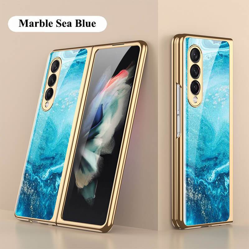 Marble Glass - Samsung Galaxy Z Fold 3 5G Phone Case Samsung Galaxy Z Fold 3 Case