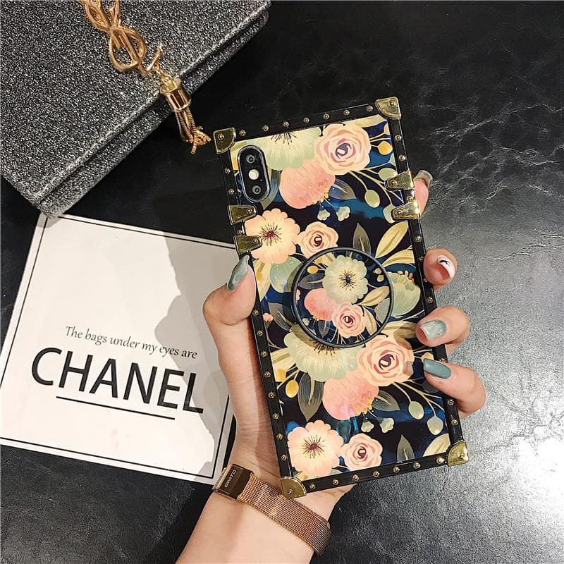 Stylish French Style Flower Popsocket iPhone Samsung Huawei Case