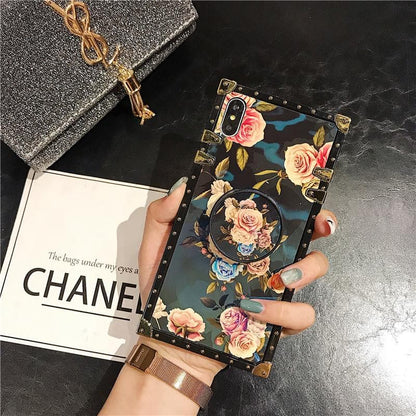Stylish French Style Flower Popsocket iPhone Samsung Huawei Case