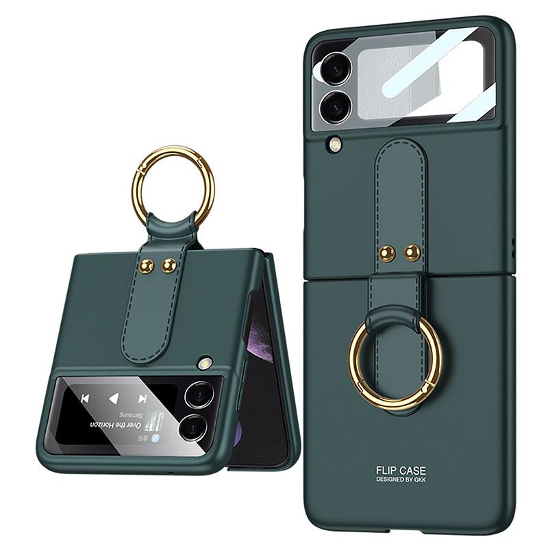 Original Back Screen Glass Matte With Finger-Ring - Samsung Z Flip 3 5G Phone Case Samsung Galaxy Z Flip 3 Case